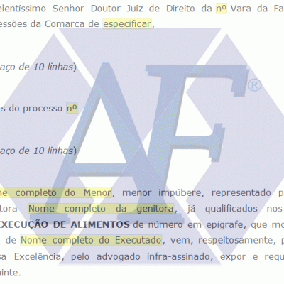 Modelo De Revisional De Alimentos Pelo Novo Cpc Vários Modelos