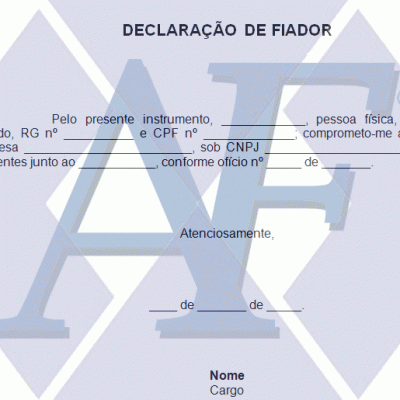 Exemplo de Declaração de Fiador da Empresa