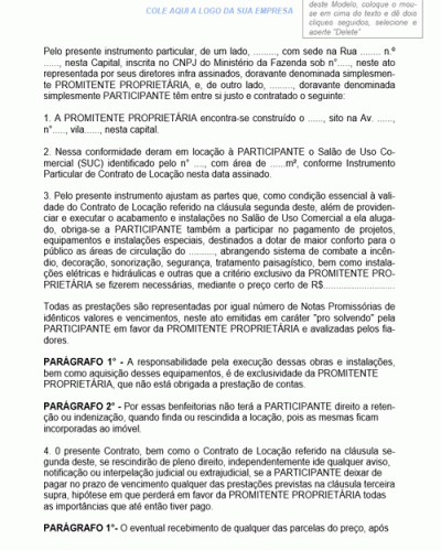 Referência De Contrato De Participação Do Locatário Modelo Gratuito 5815